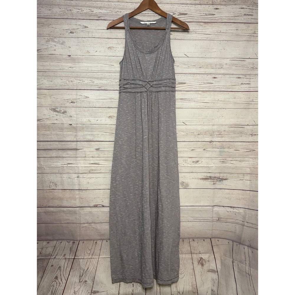 Max Studio Grey Space Dye Knotted Empire Waist Sleeveless Maxi Dress Small